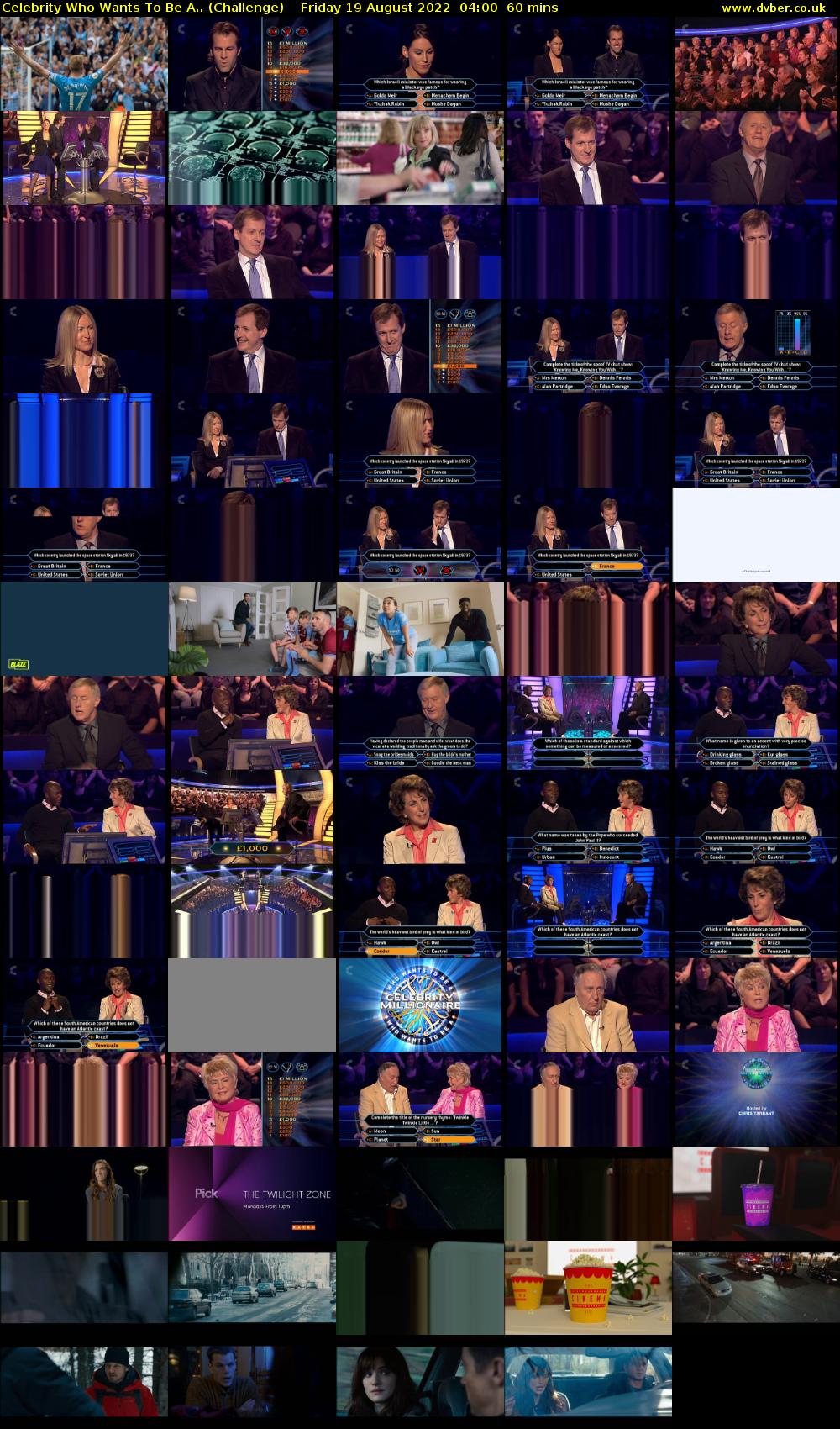 Celebrity Who Wants To Be A.. (Challenge) Friday 19 August 2022 04:00 - 05:00
