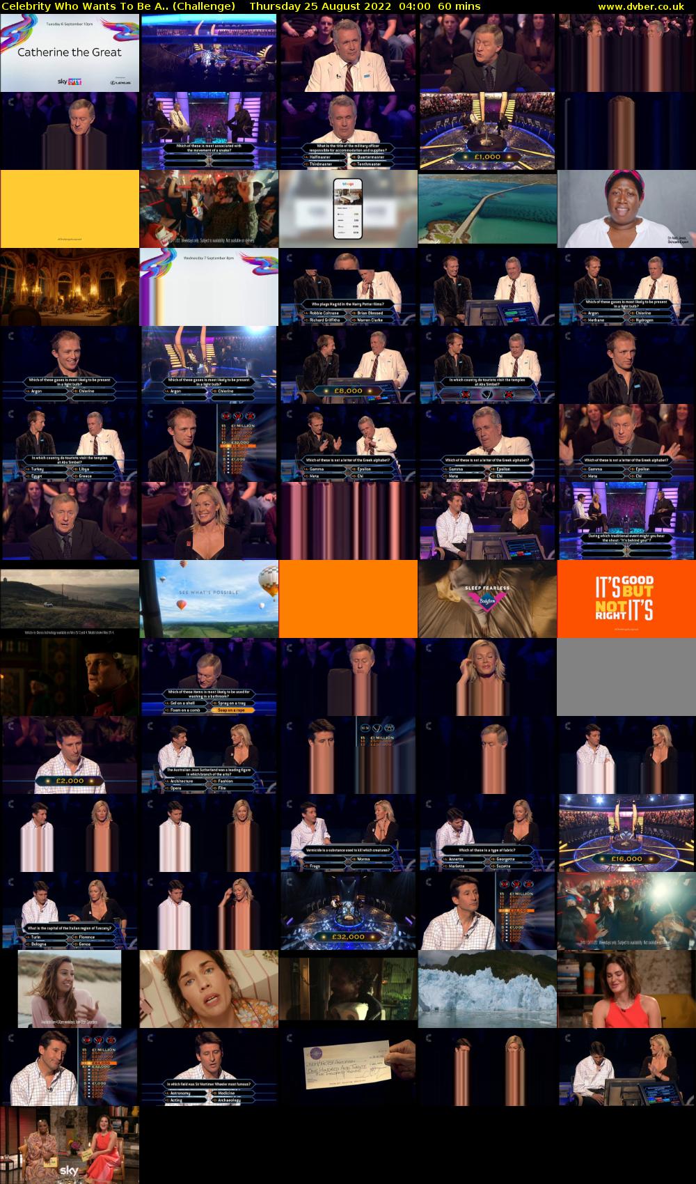 Celebrity Who Wants To Be A.. (Challenge) Thursday 25 August 2022 04:00 - 05:00