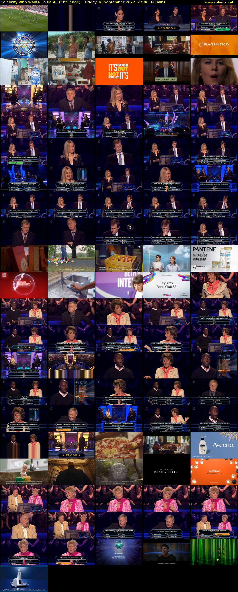 Celebrity Who Wants To Be A.. (Challenge) Friday 30 September 2022 22:00 - 23:00