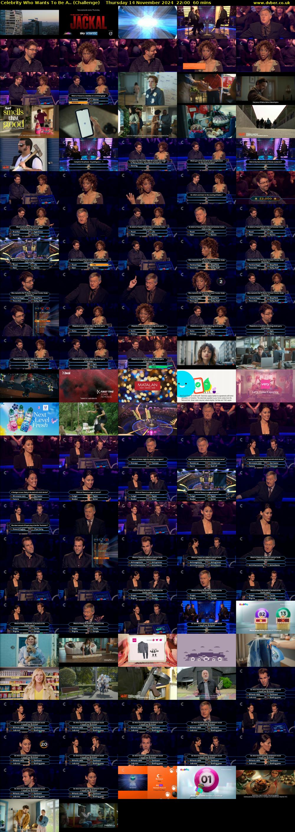 Celebrity Who Wants To Be A.. (Challenge) Thursday 14 November 2024 22:00 - 23:00