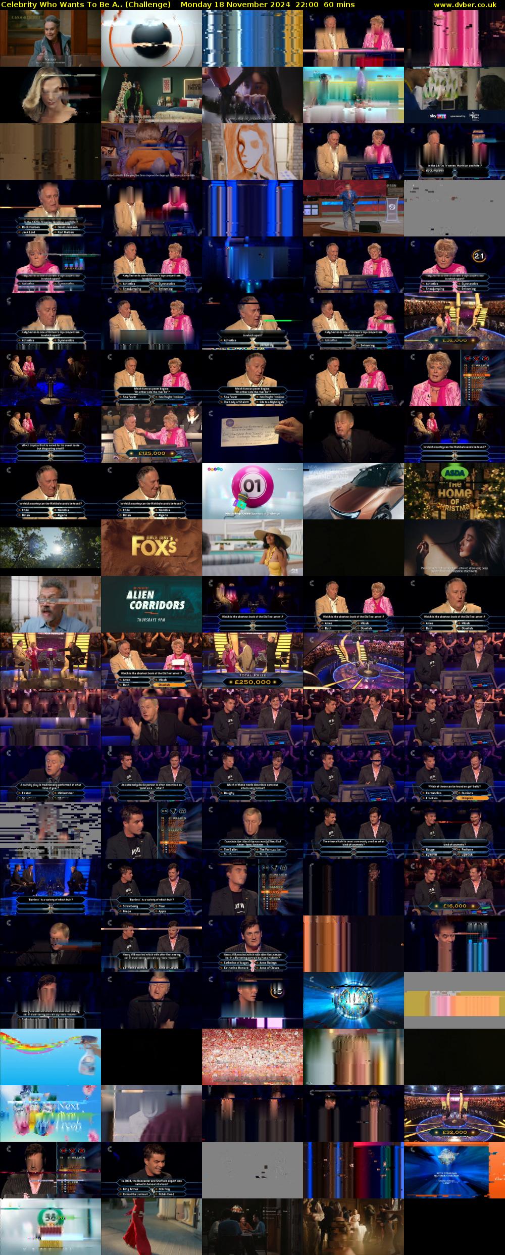 Celebrity Who Wants To Be A.. (Challenge) Monday 18 November 2024 22:00 - 23:00