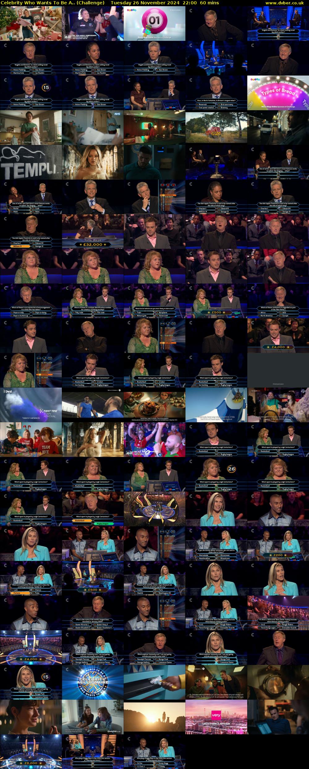Celebrity Who Wants To Be A.. (Challenge) Tuesday 26 November 2024 22:00 - 23:00