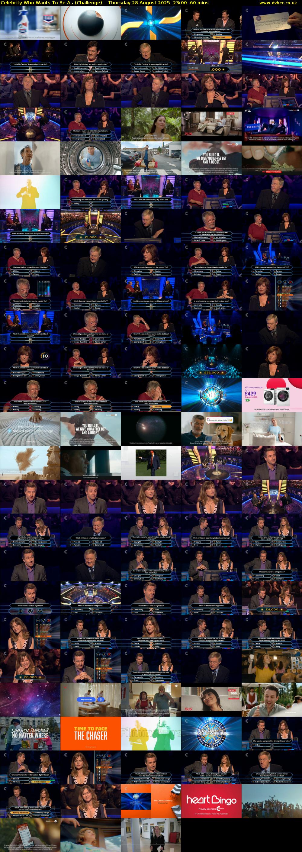 Celebrity Who Wants To Be A.. (Challenge) Thursday 28 August 2025 23:00 - 00:00