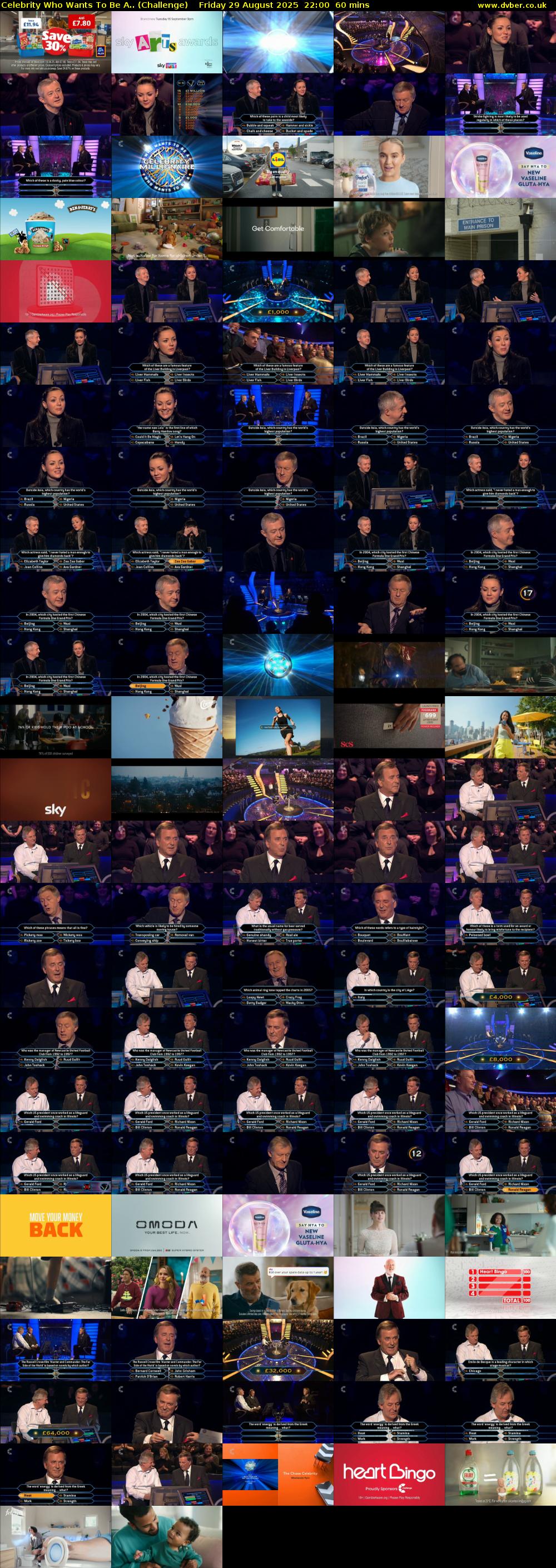 Celebrity Who Wants To Be A.. (Challenge) Friday 29 August 2025 22:00 - 23:00
