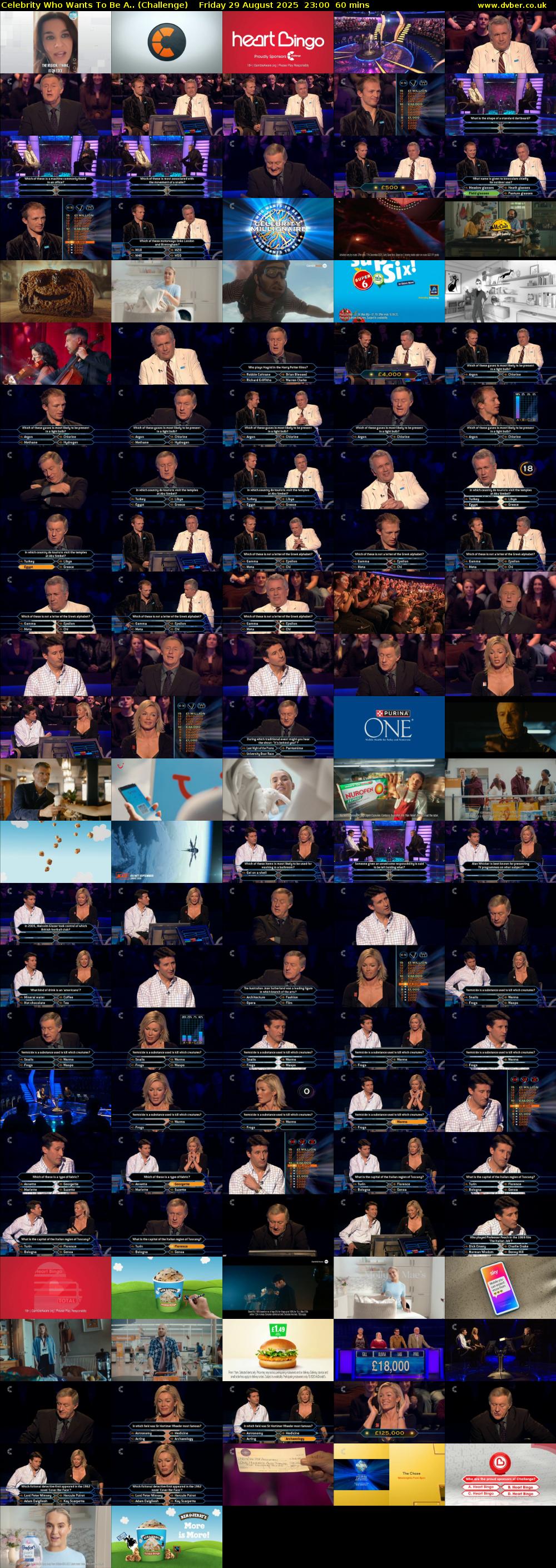 Celebrity Who Wants To Be A.. (Challenge) Friday 29 August 2025 23:00 - 00:00
