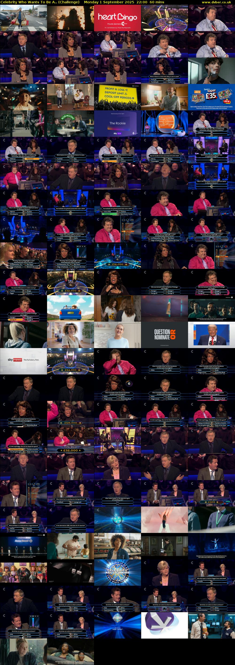 Celebrity Who Wants To Be A.. (Challenge) Monday 1 September 2025 22:00 - 23:00