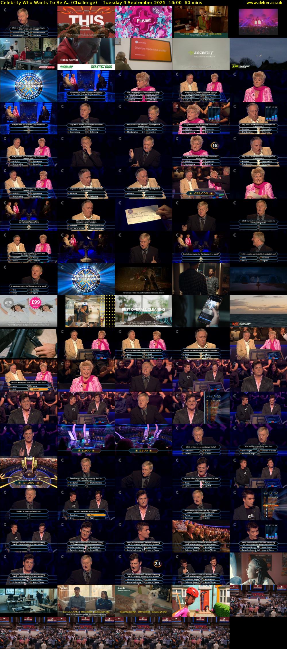 Celebrity Who Wants To Be A.. (Challenge) Tuesday 9 September 2025 16:00 - 17:00