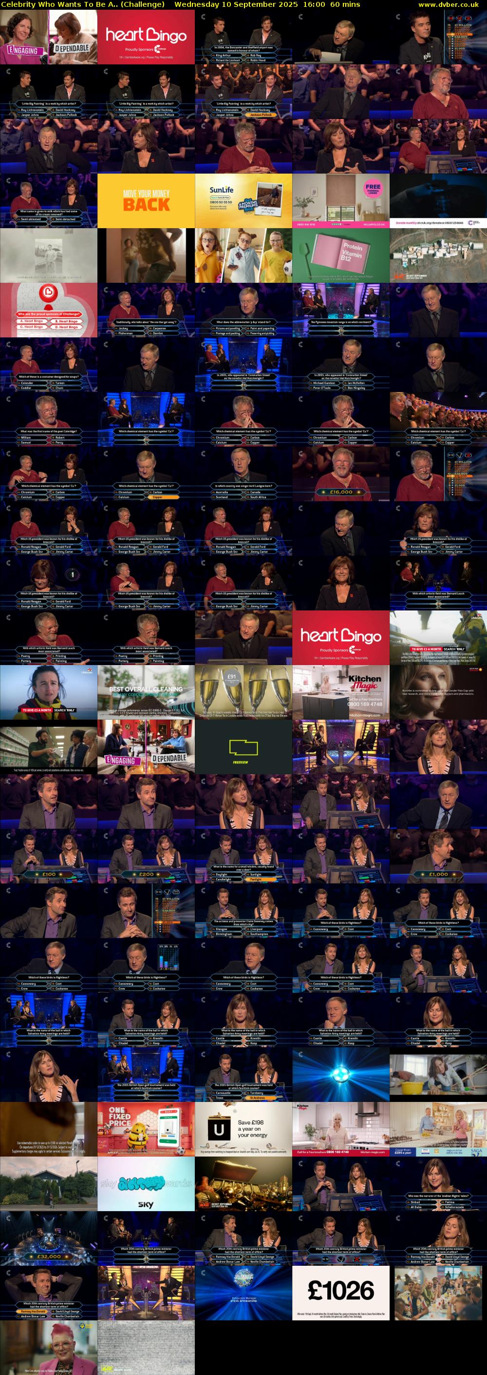 Celebrity Who Wants To Be A.. (Challenge) Wednesday 10 September 2025 16:00 - 17:00