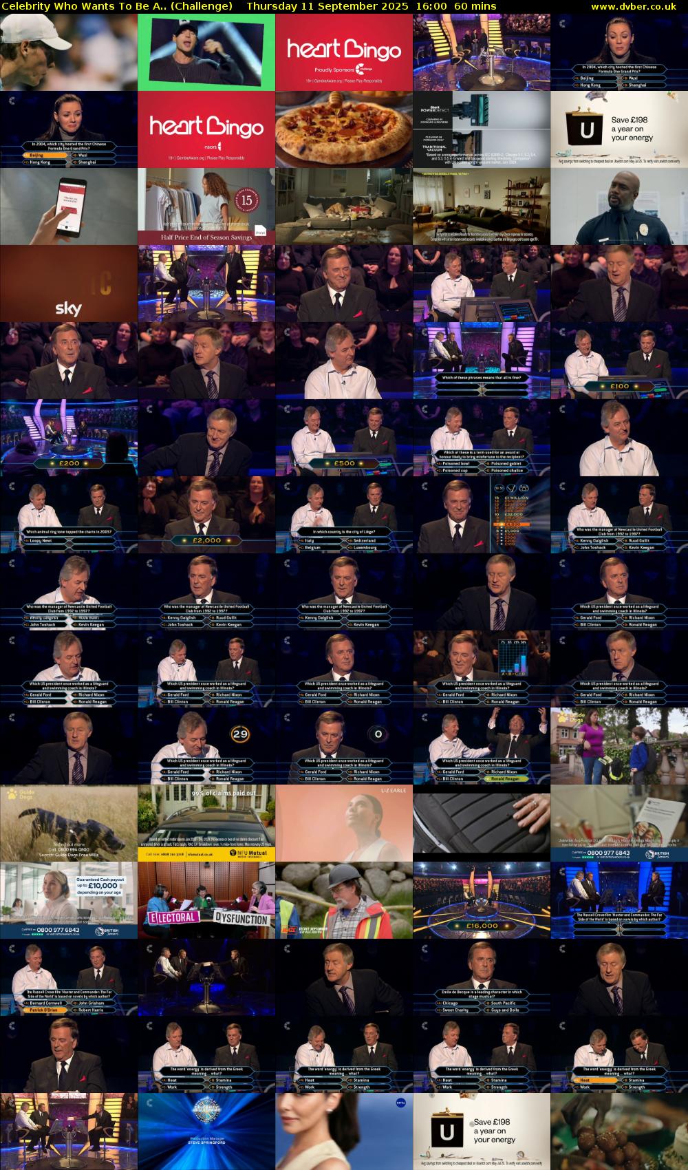 Celebrity Who Wants To Be A.. (Challenge) Thursday 11 September 2025 16:00 - 17:00