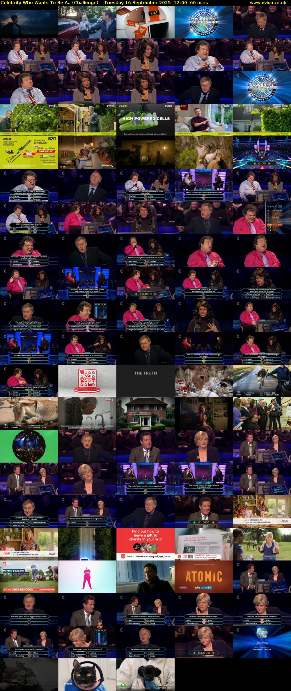 Celebrity Who Wants To Be A.. (Challenge) Tuesday 16 September 2025 12:00 - 13:00