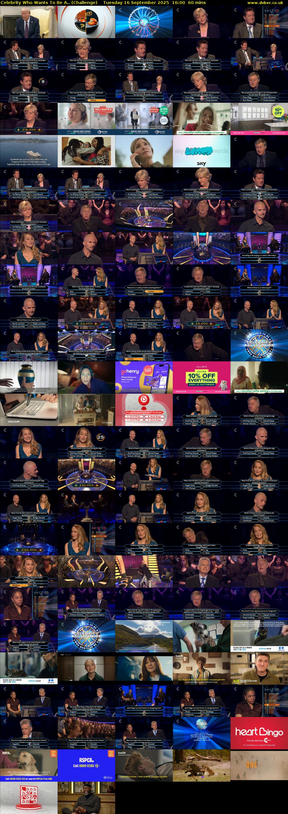 Celebrity Who Wants To Be A.. (Challenge) Tuesday 16 September 2025 16:00 - 17:00