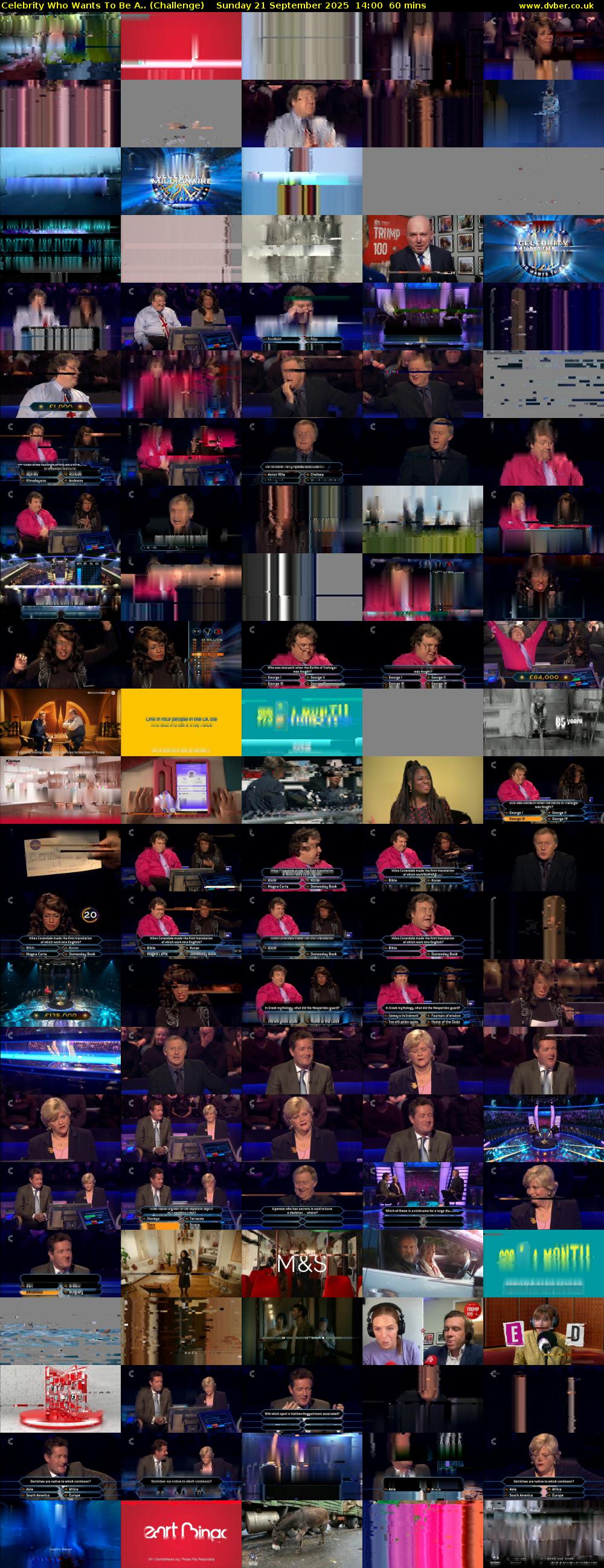 Celebrity Who Wants To Be A.. (Challenge) Sunday 21 September 2025 14:00 - 15:00