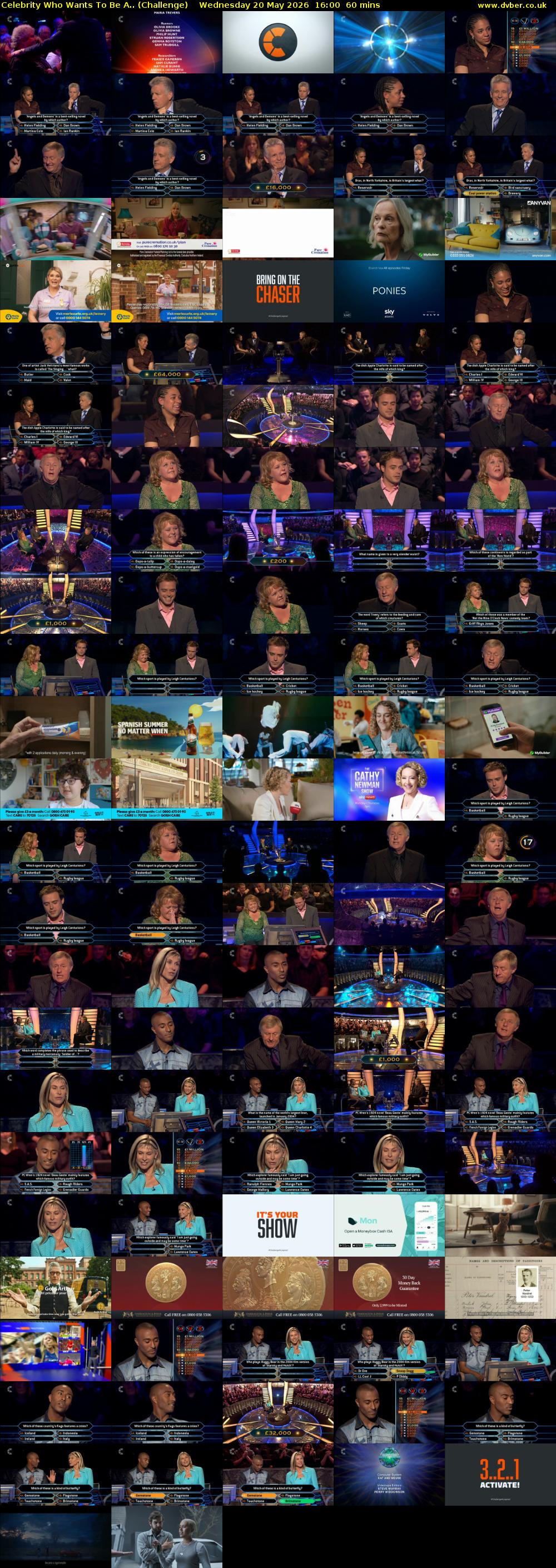 Celebrity Who Wants To Be A.. (Challenge) Wednesday 20 May 2026 16:00 - 17:00