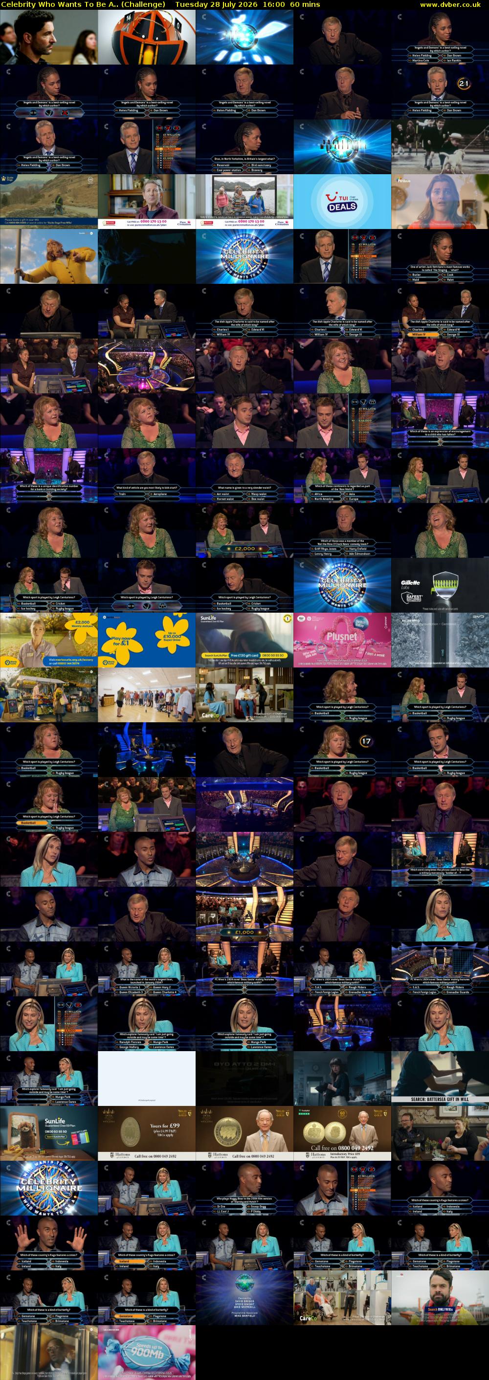Celebrity Who Wants To Be A.. (Challenge) Tuesday 28 July 2026 16:00 - 17:00