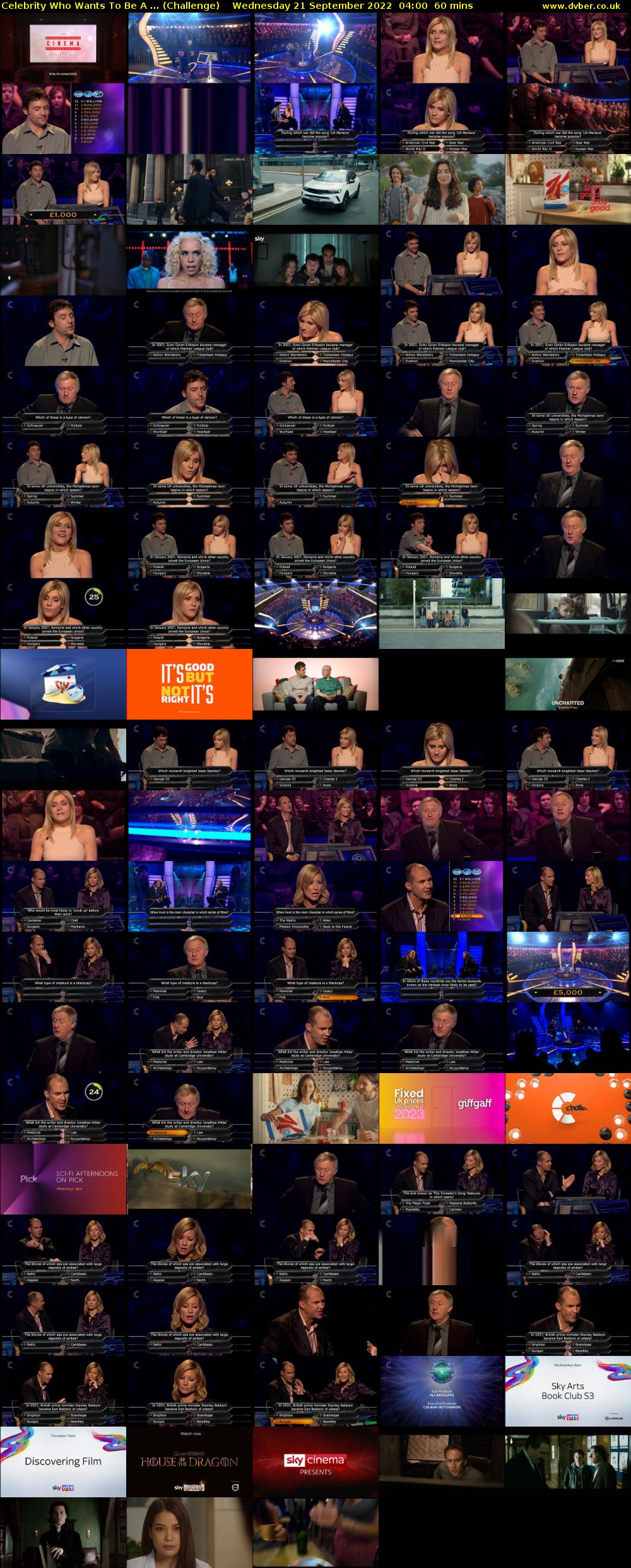 Celebrity Who Wants To Be A ... (Challenge) Wednesday 21 September 2022 04:00 - 05:00