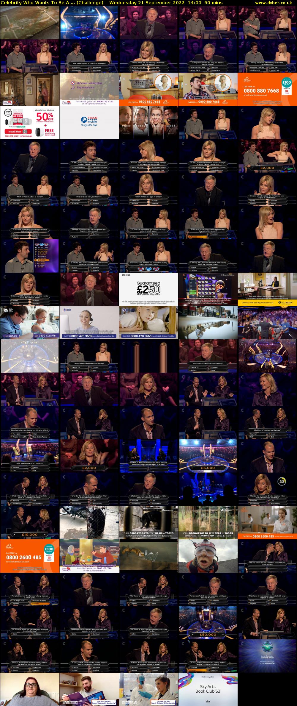 Celebrity Who Wants To Be A ... (Challenge) Wednesday 21 September 2022 14:00 - 15:00