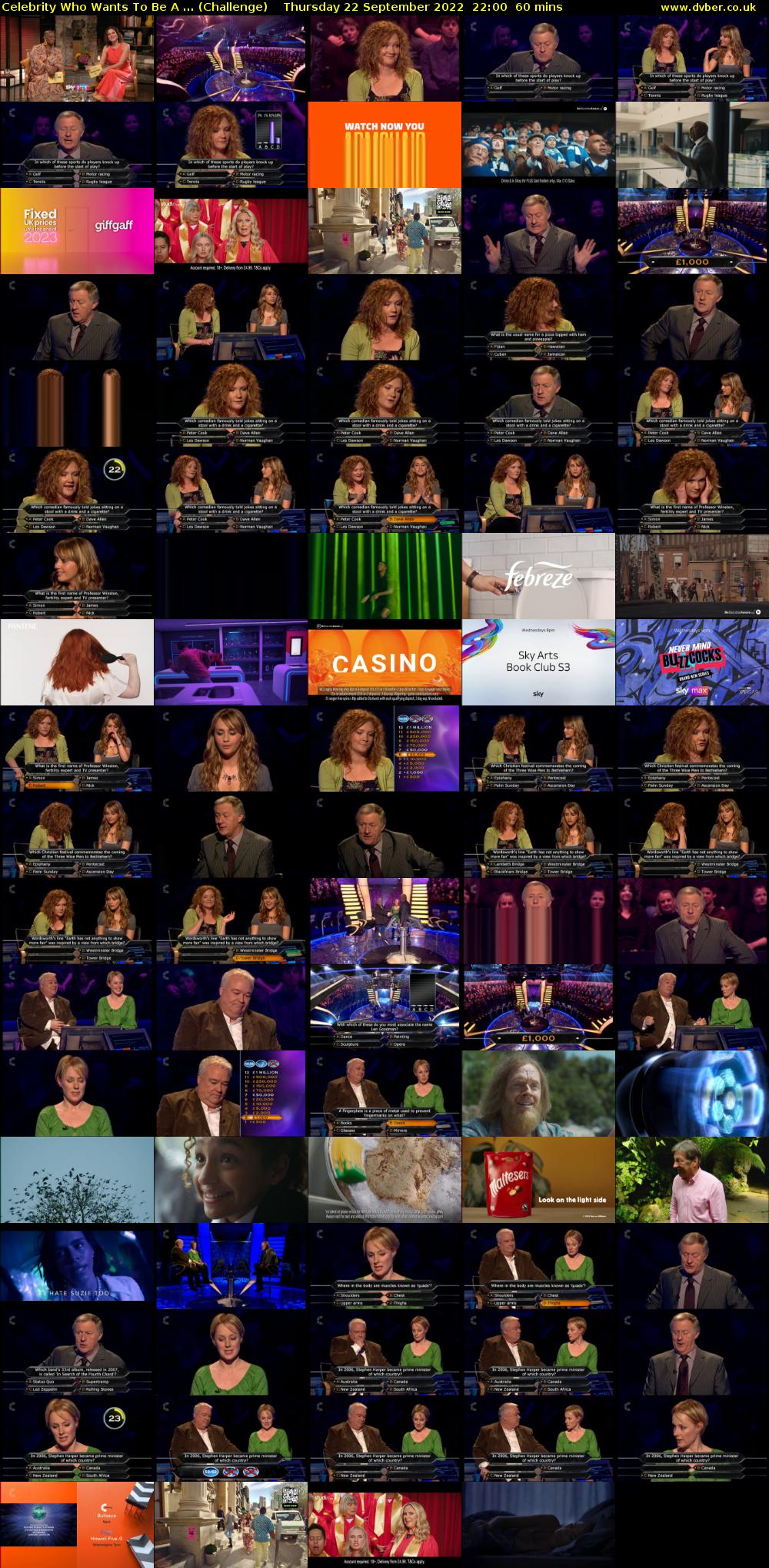 Celebrity Who Wants To Be A ... (Challenge) Thursday 22 September 2022 22:00 - 23:00