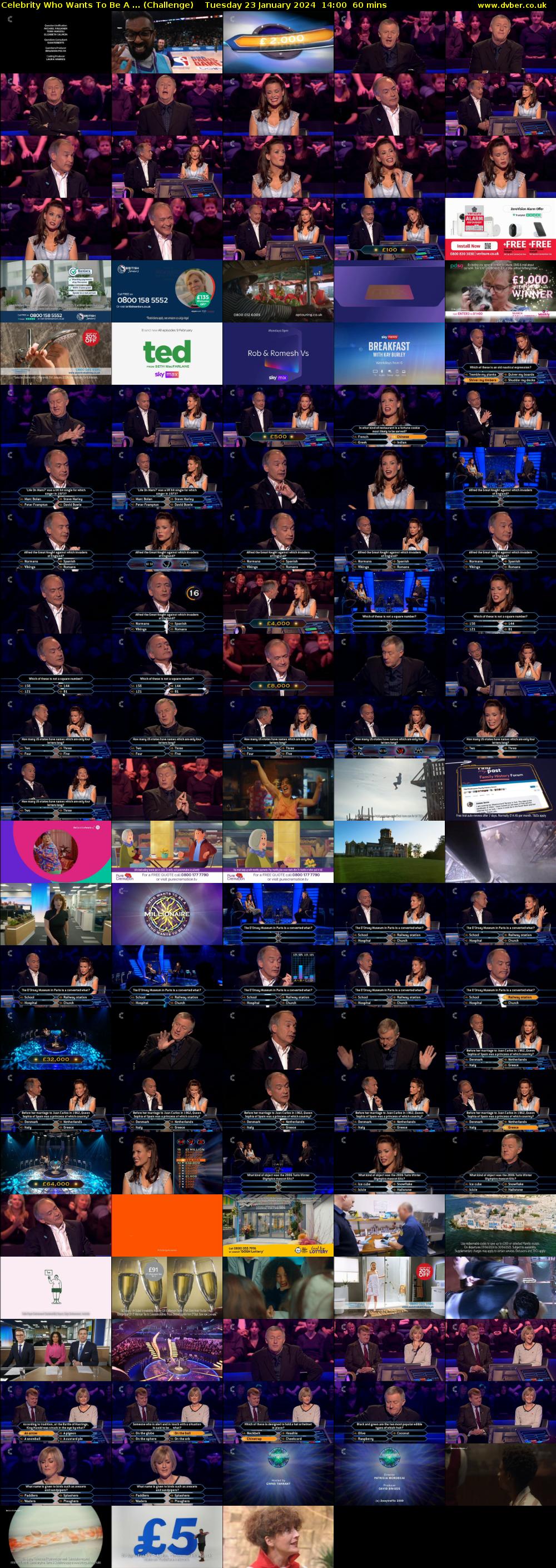 Celebrity Who Wants To Be A ... (Challenge) Tuesday 23 January 2024 14:00 - 15:00