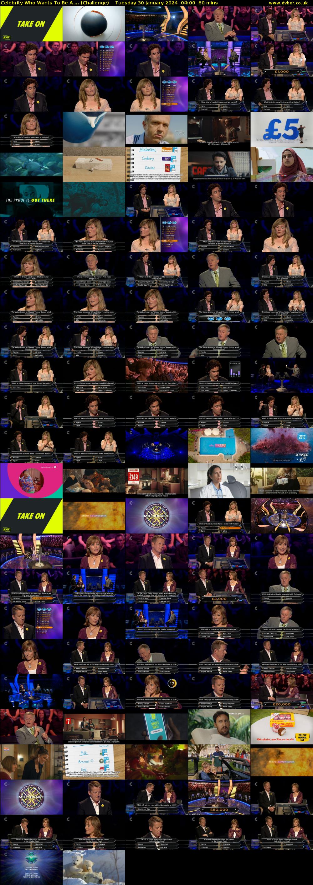 Celebrity Who Wants To Be A ... (Challenge) Tuesday 30 January 2024 04:00 - 05:00