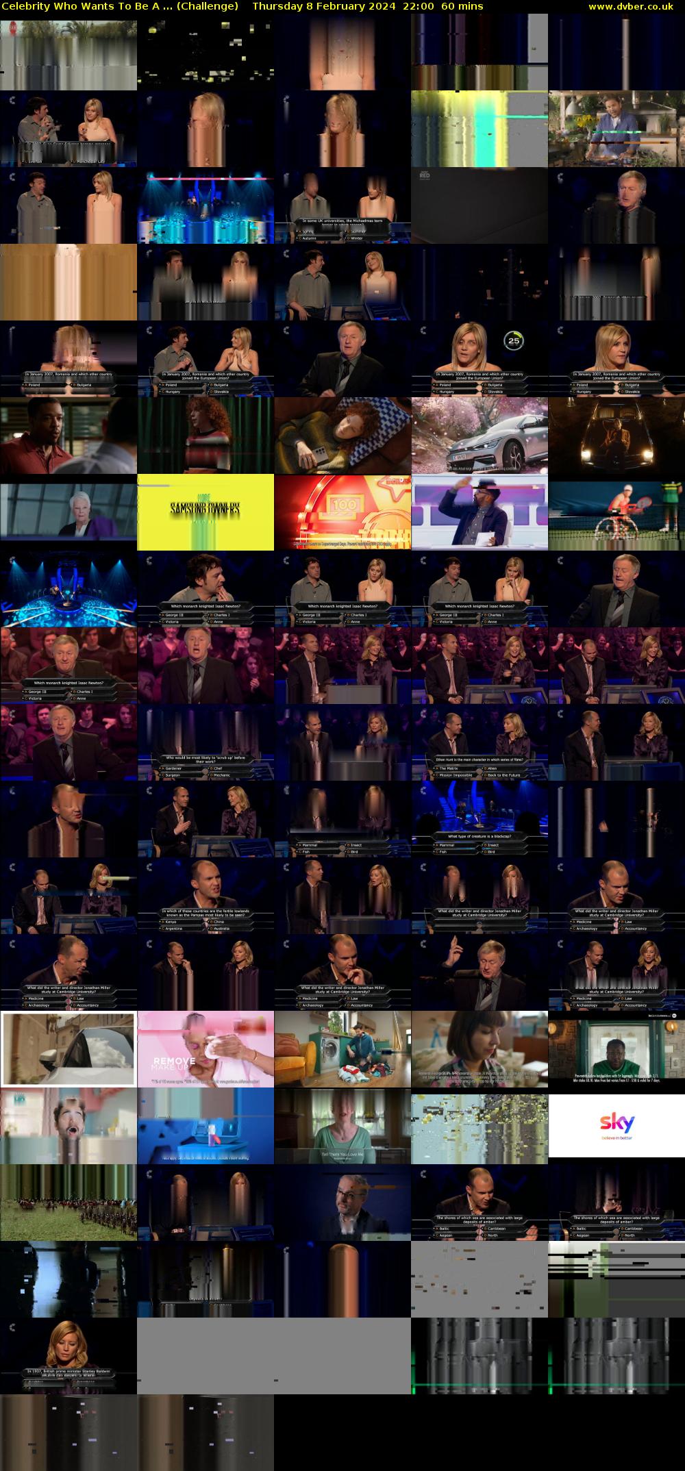 Celebrity Who Wants To Be A ... (Challenge) Thursday 8 February 2024 22:00 - 23:00