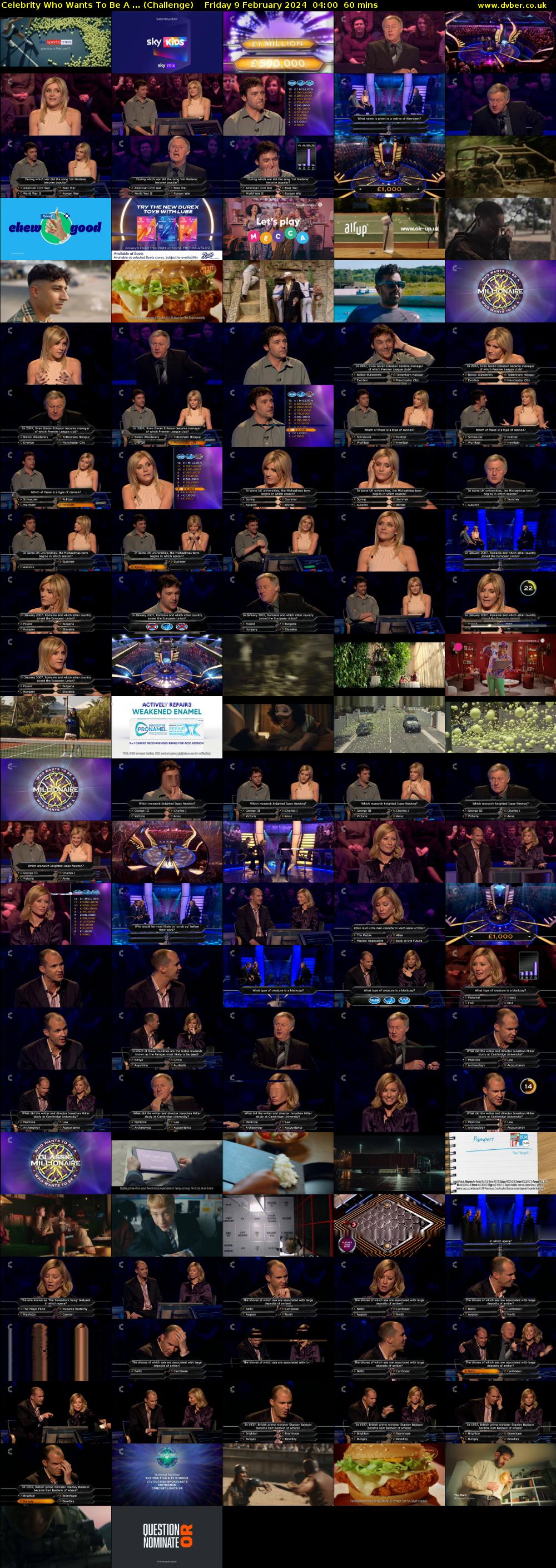 Celebrity Who Wants To Be A ... (Challenge) Friday 9 February 2024 04:00 - 05:00