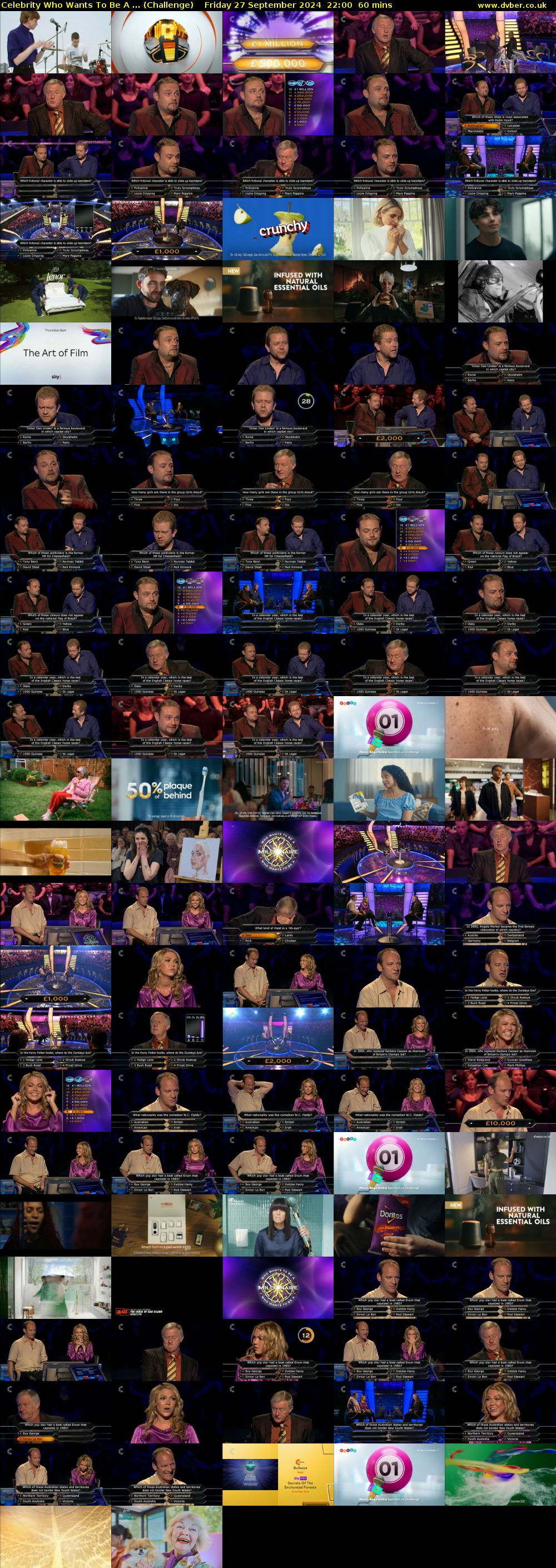 Celebrity Who Wants To Be A ... (Challenge) Friday 27 September 2024 22:00 - 23:00