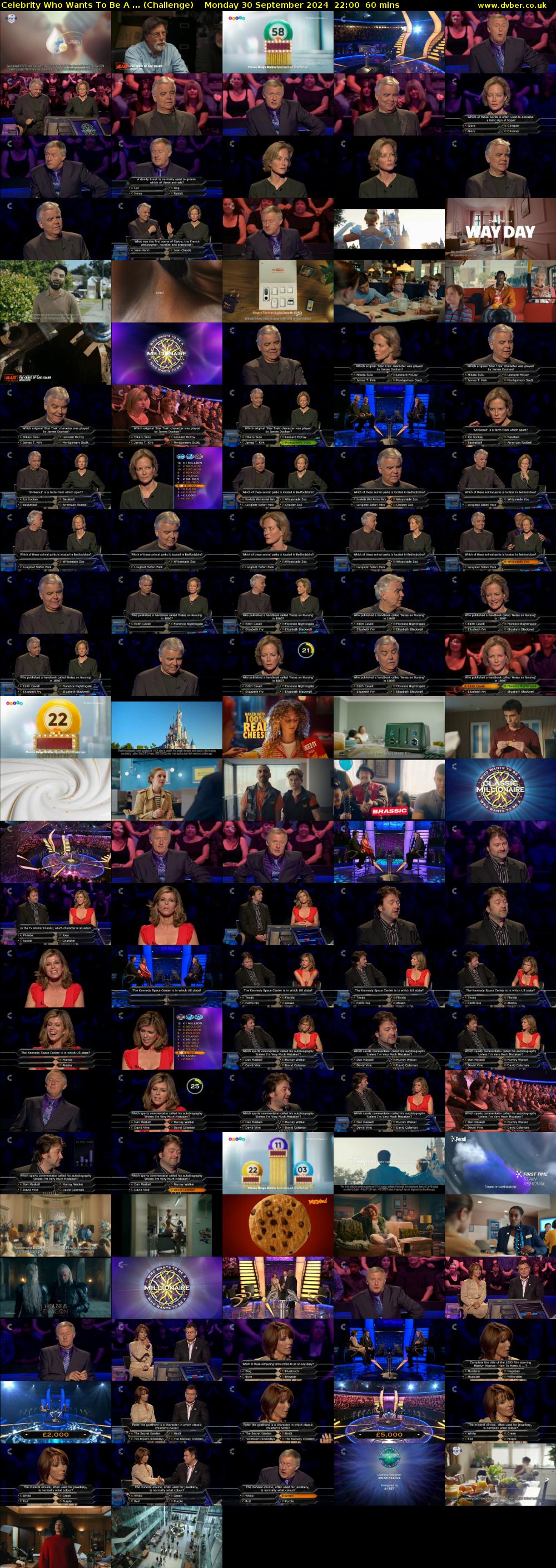 Celebrity Who Wants To Be A ... (Challenge) Monday 30 September 2024 22:00 - 23:00