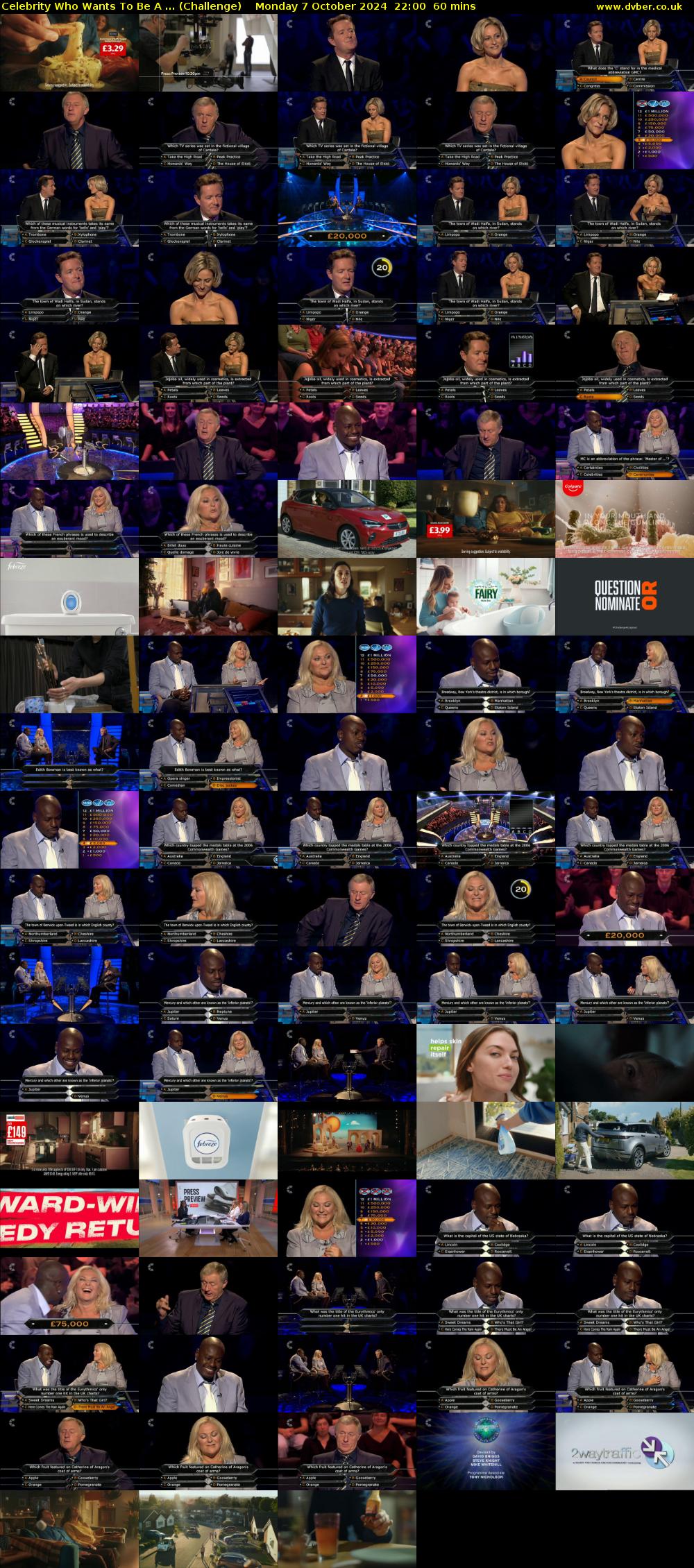 Celebrity Who Wants To Be A ... (Challenge) Monday 7 October 2024 22:00 - 23:00