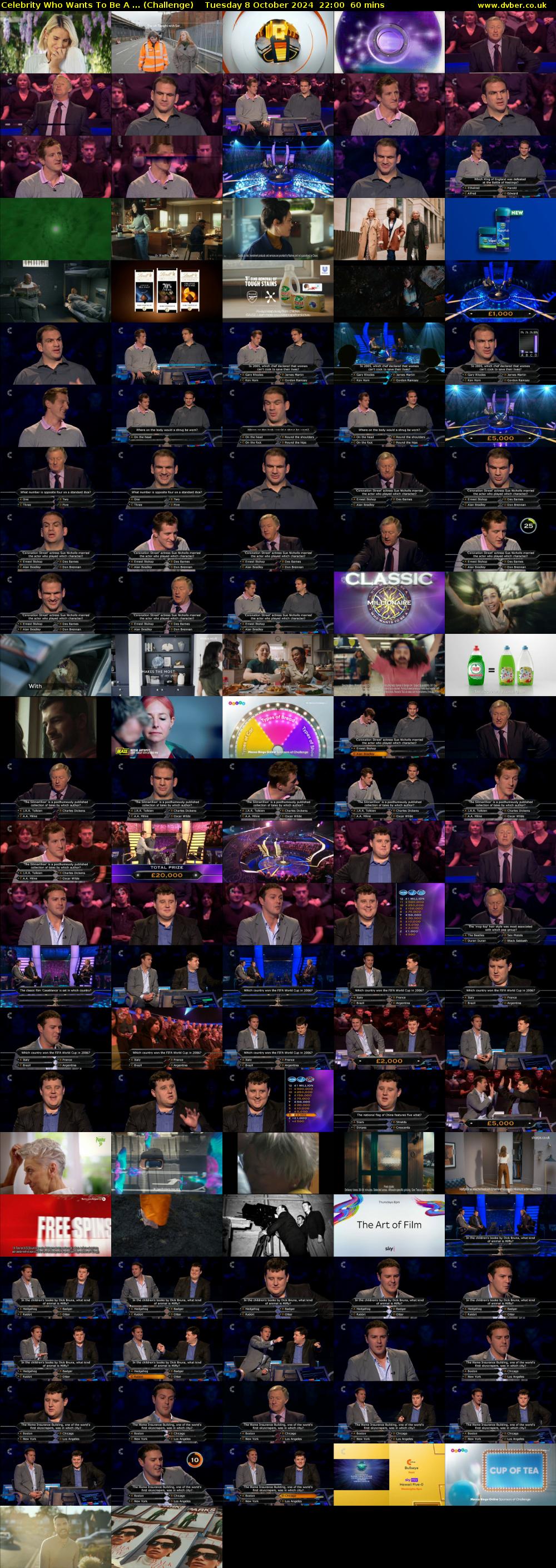 Celebrity Who Wants To Be A ... (Challenge) Tuesday 8 October 2024 22:00 - 23:00