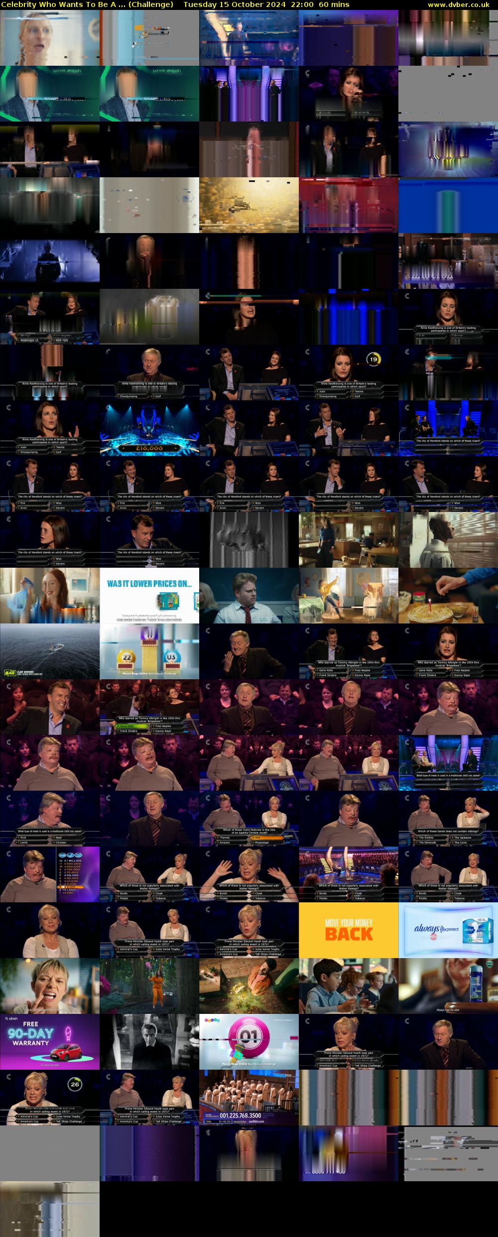 Celebrity Who Wants To Be A ... (Challenge) Tuesday 15 October 2024 22:00 - 23:00