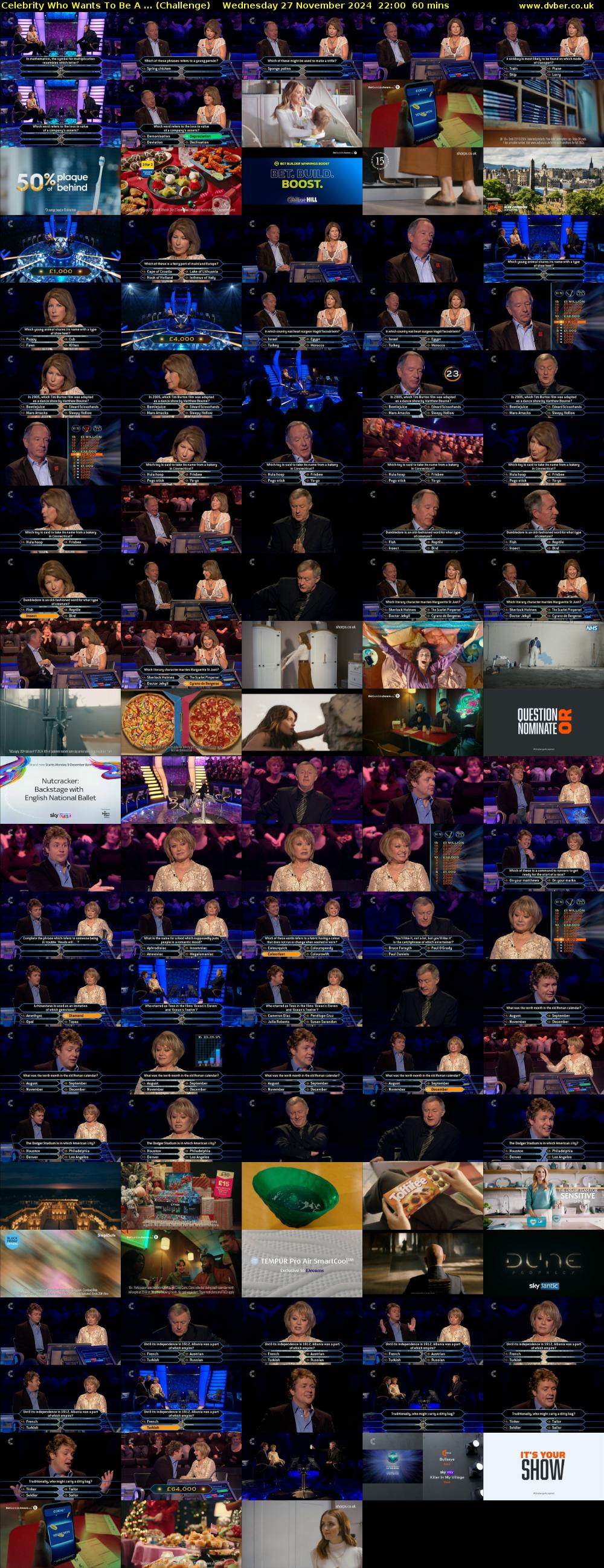 Celebrity Who Wants To Be A ... (Challenge) Wednesday 27 November 2024 22:00 - 23:00