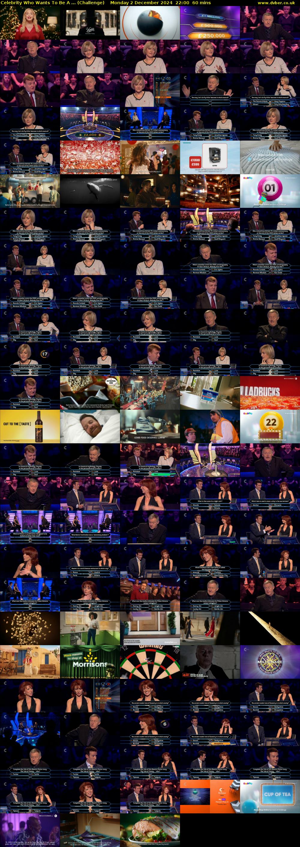 Celebrity Who Wants To Be A ... (Challenge) Monday 2 December 2024 22:00 - 23:00