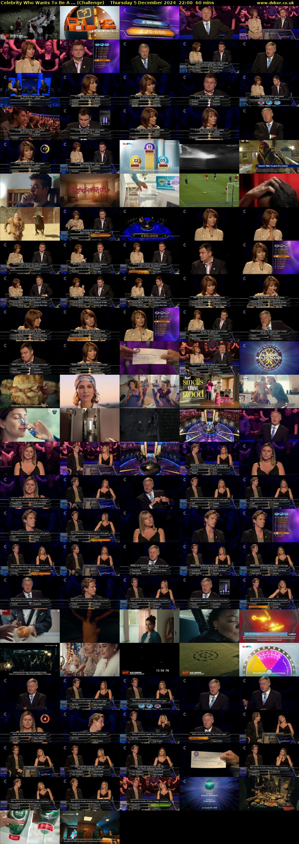 Celebrity Who Wants To Be A ... (Challenge) Thursday 5 December 2024 22:00 - 23:00