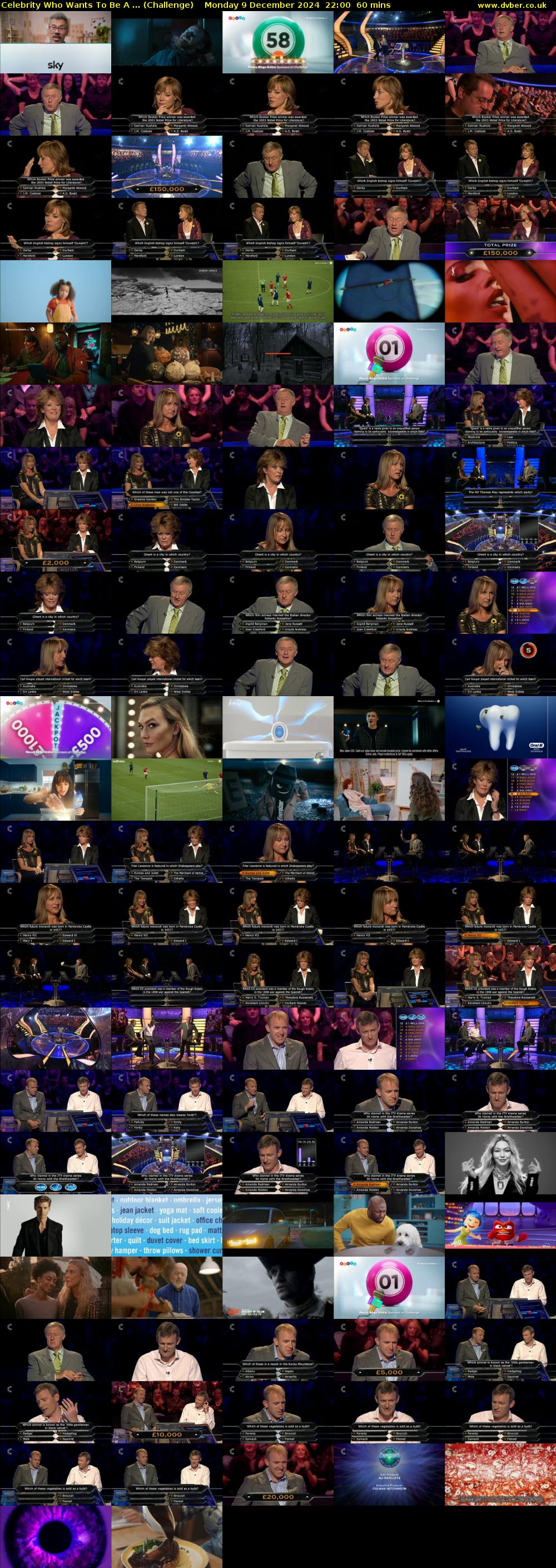 Celebrity Who Wants To Be A ... (Challenge) Monday 9 December 2024 22:00 - 23:00