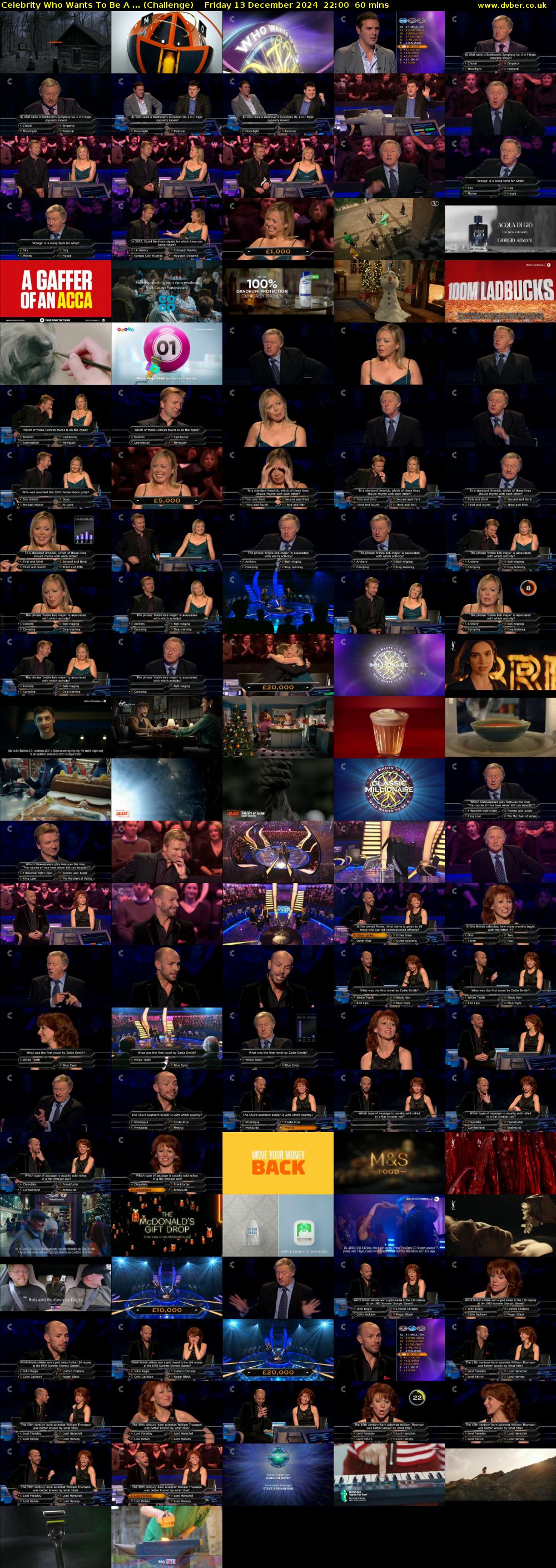 Celebrity Who Wants To Be A ... (Challenge) Friday 13 December 2024 22:00 - 23:00