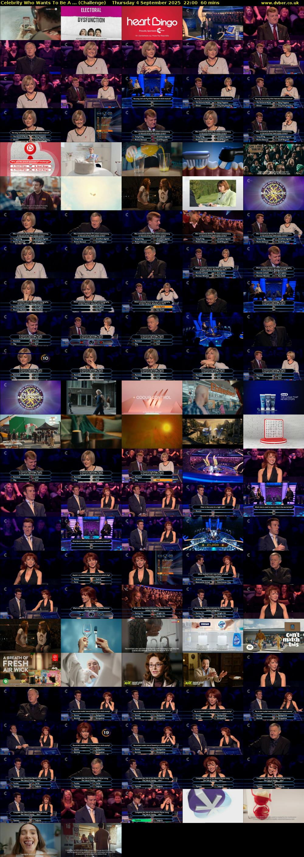 Celebrity Who Wants To Be A ... (Challenge) Thursday 4 September 2025 22:00 - 23:00