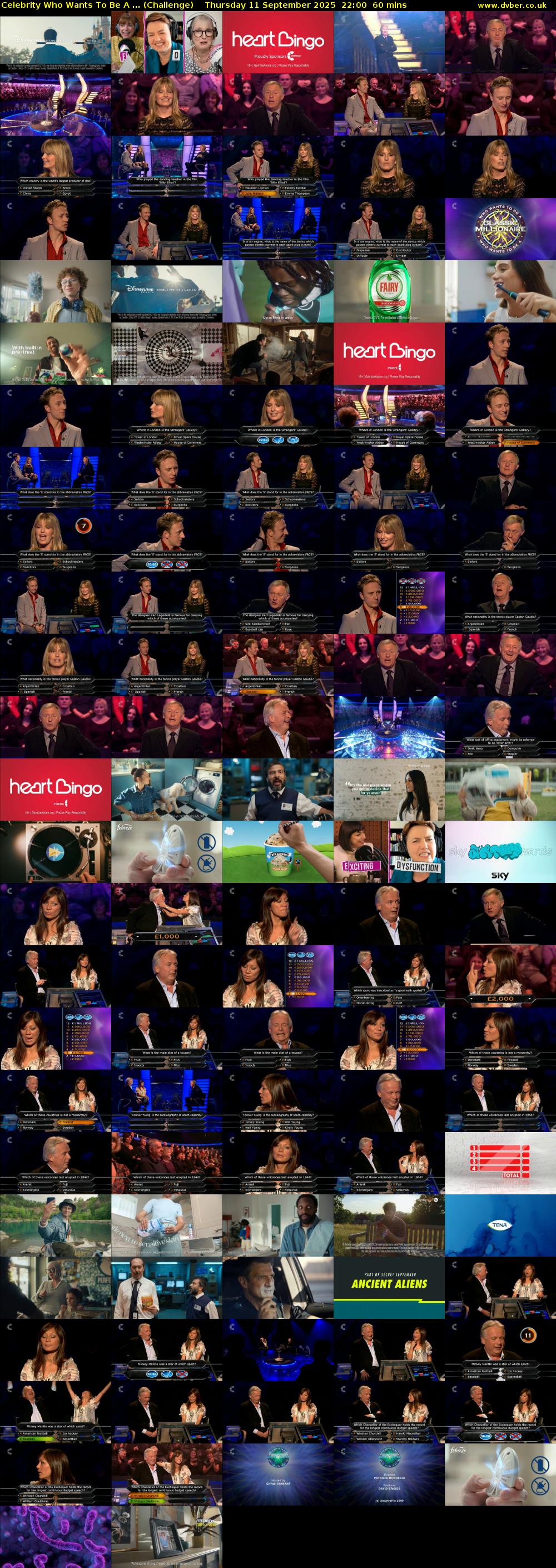 Celebrity Who Wants To Be A ... (Challenge) Thursday 11 September 2025 22:00 - 23:00
