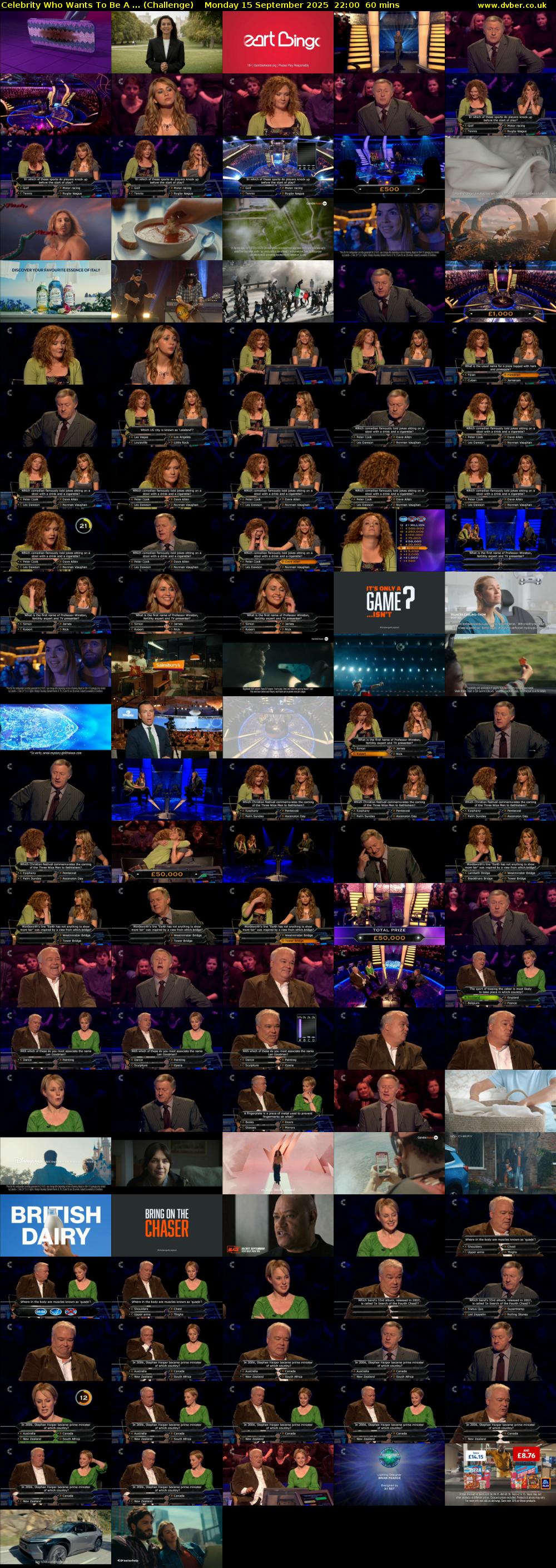 Celebrity Who Wants To Be A ... (Challenge) Monday 15 September 2025 22:00 - 23:00