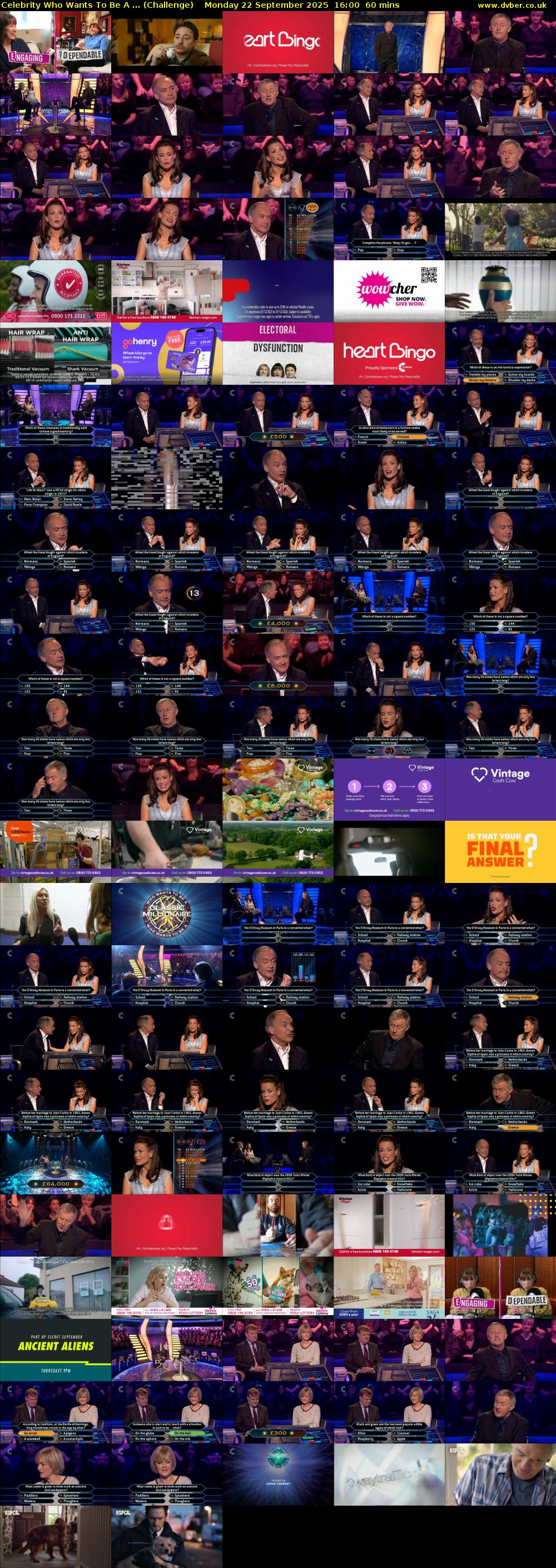 Celebrity Who Wants To Be A ... (Challenge) Monday 22 September 2025 16:00 - 17:00