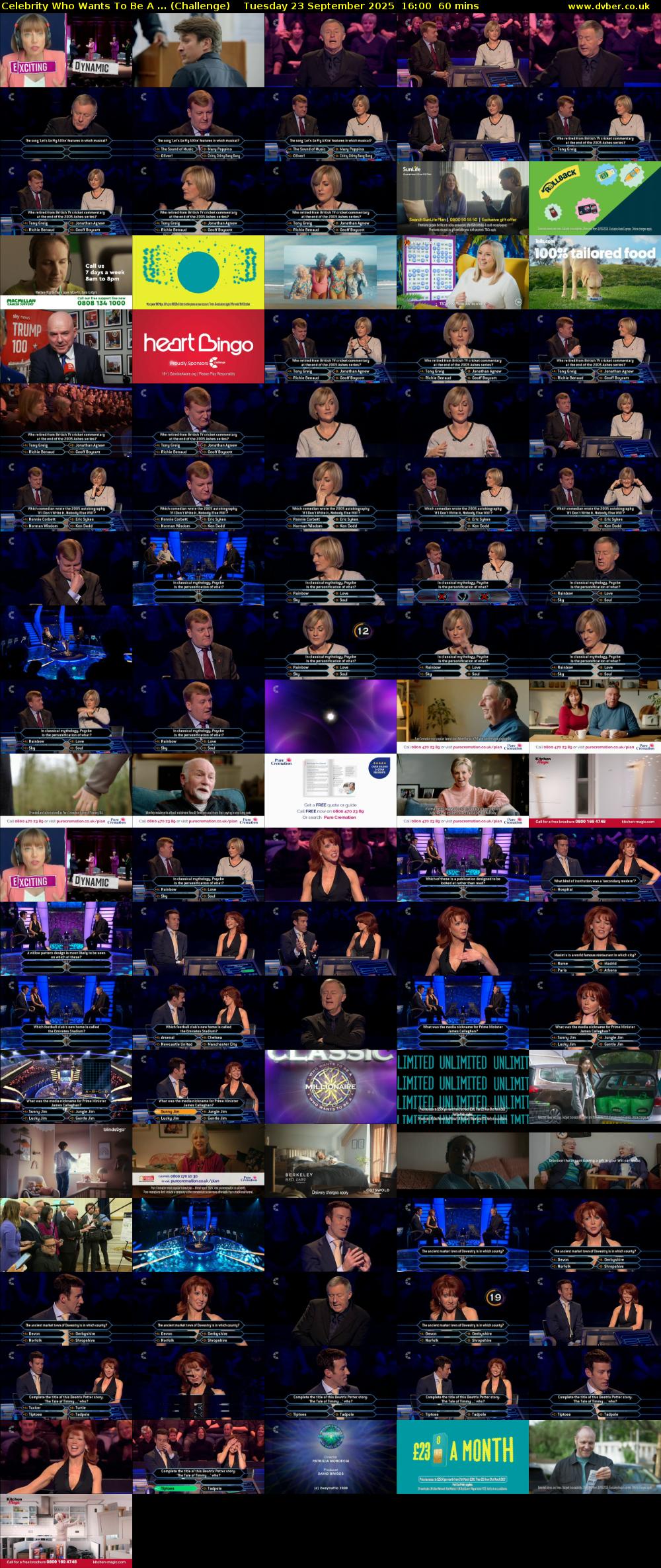 Celebrity Who Wants To Be A ... (Challenge) Tuesday 23 September 2025 16:00 - 17:00