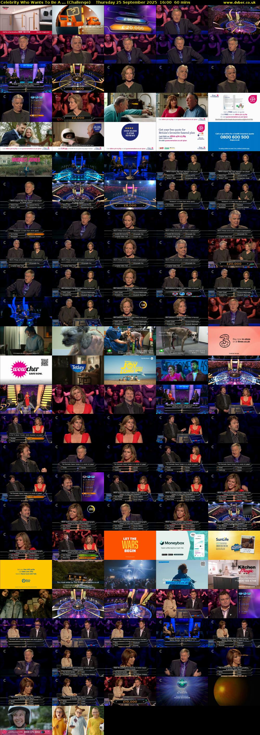 Celebrity Who Wants To Be A ... (Challenge) Thursday 25 September 2025 16:00 - 17:00