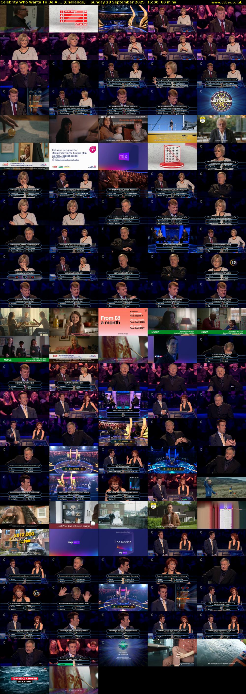 Celebrity Who Wants To Be A ... (Challenge) Sunday 28 September 2025 15:00 - 16:00