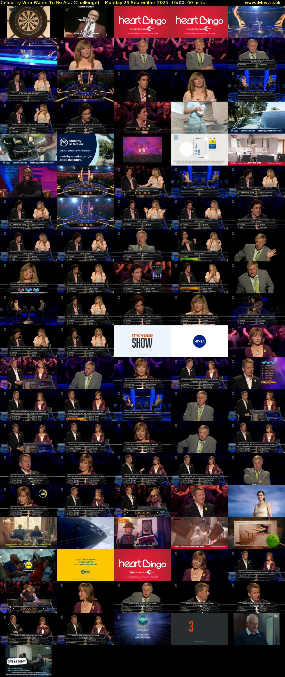 Celebrity Who Wants To Be A ... (Challenge) Monday 29 September 2025 16:00 - 17:00