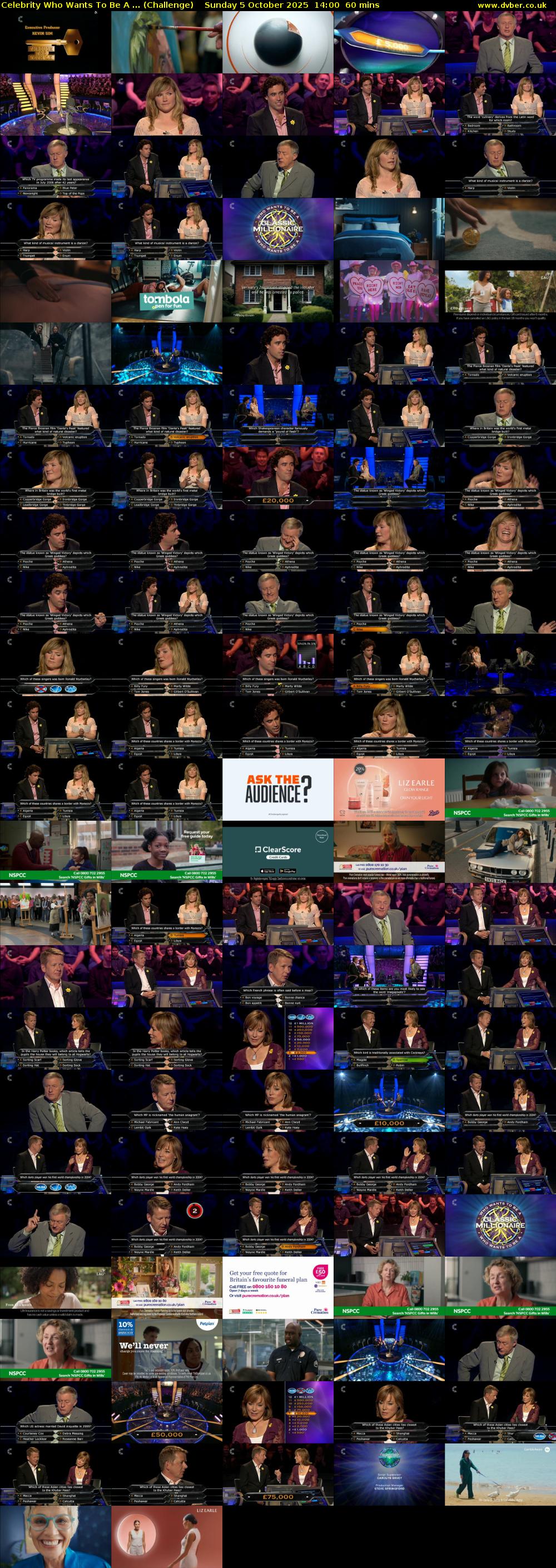 Celebrity Who Wants To Be A ... (Challenge) Sunday 5 October 2025 14:00 - 15:00