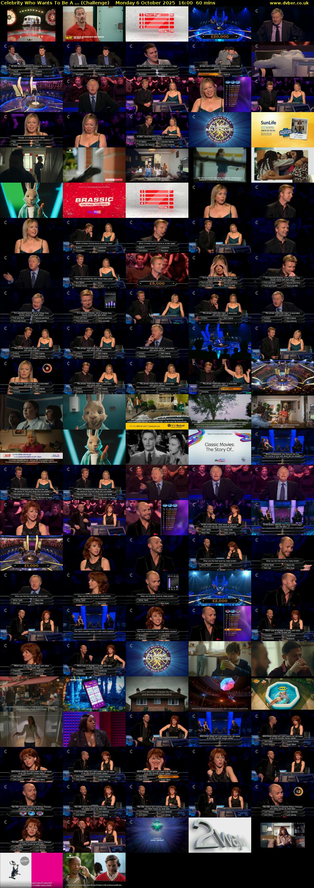 Celebrity Who Wants To Be A ... (Challenge) Monday 6 October 2025 16:00 - 17:00