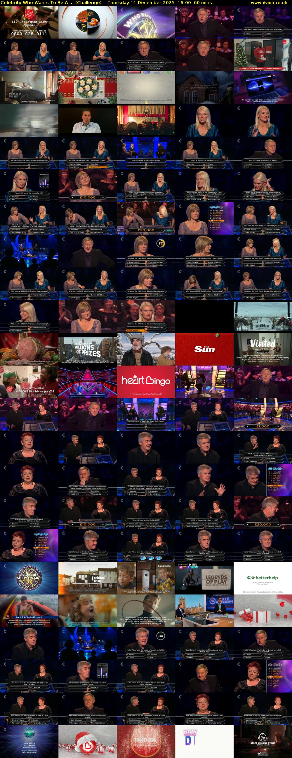 Celebrity Who Wants To Be A ... (Challenge) Thursday 11 December 2025 16:00 - 17:00