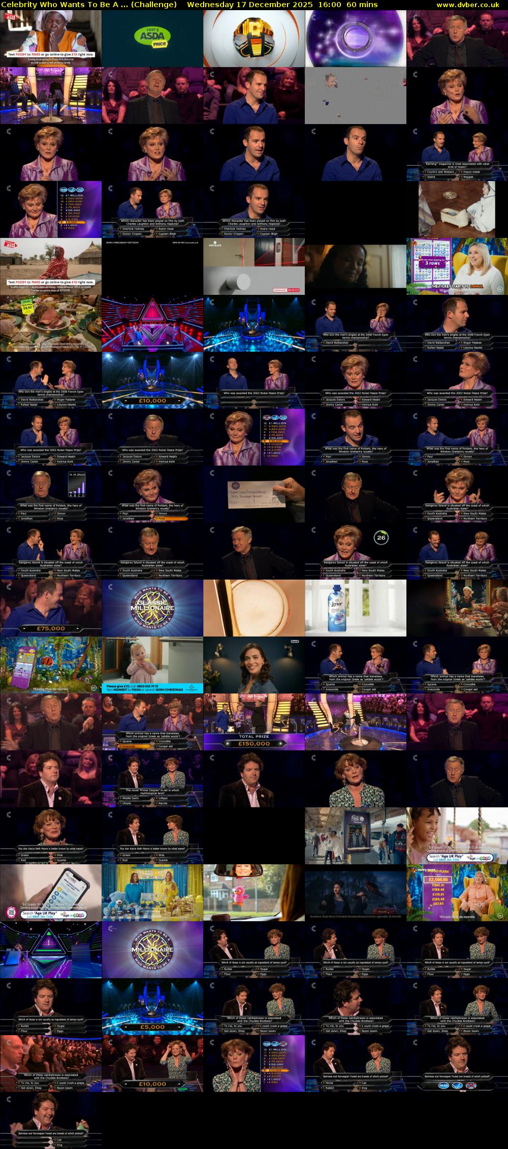 Celebrity Who Wants To Be A ... (Challenge) Wednesday 17 December 2025 16:00 - 17:00