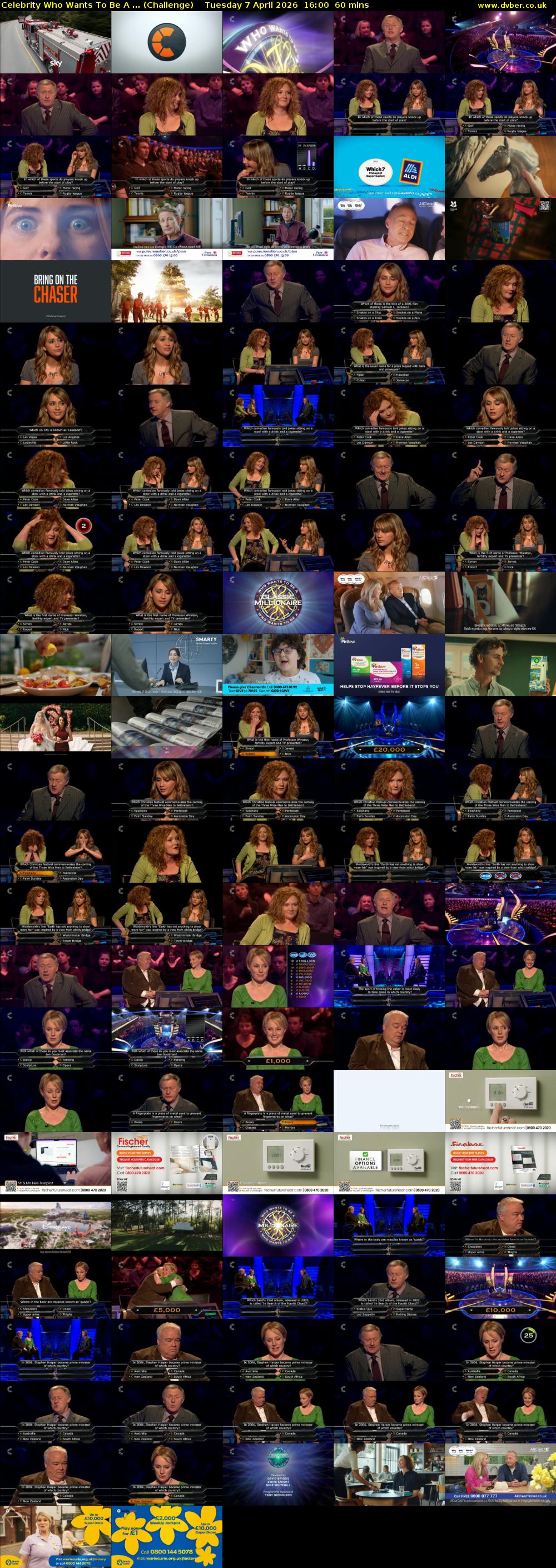 Celebrity Who Wants To Be A ... (Challenge) Tuesday 7 April 2026 16:00 - 17:00