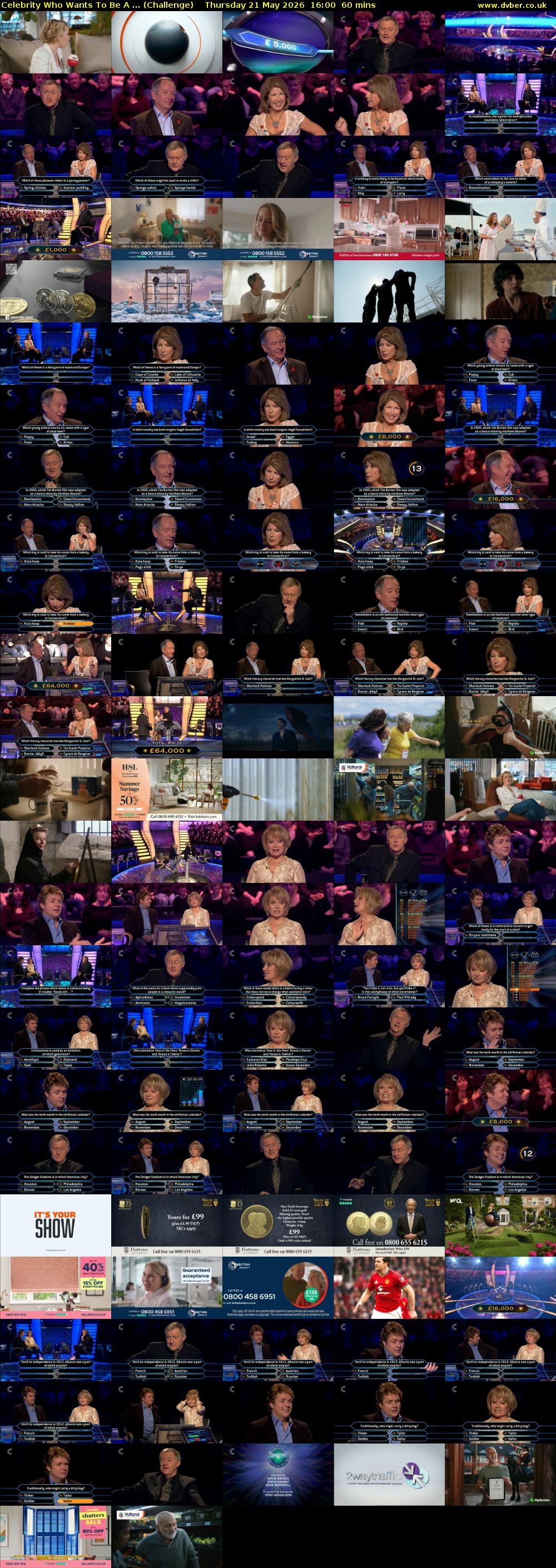 Celebrity Who Wants To Be A ... (Challenge) Thursday 21 May 2026 16:00 - 17:00