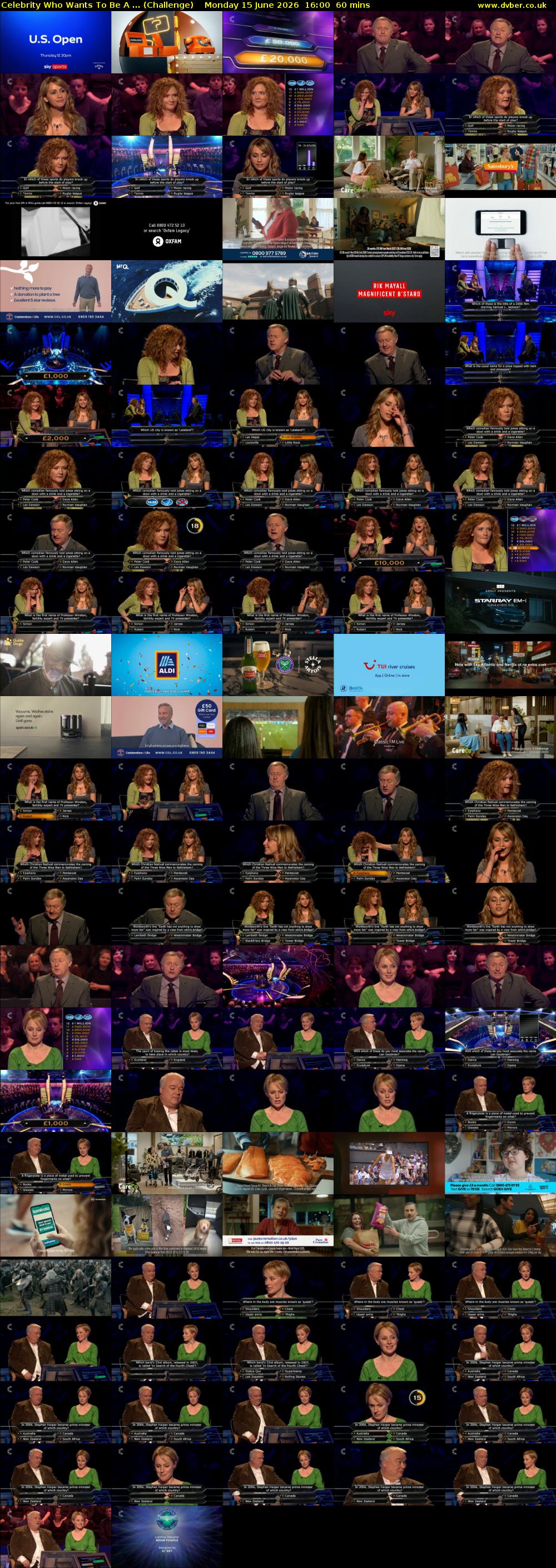 Celebrity Who Wants To Be A ... (Challenge) Monday 15 June 2026 16:00 - 17:00
